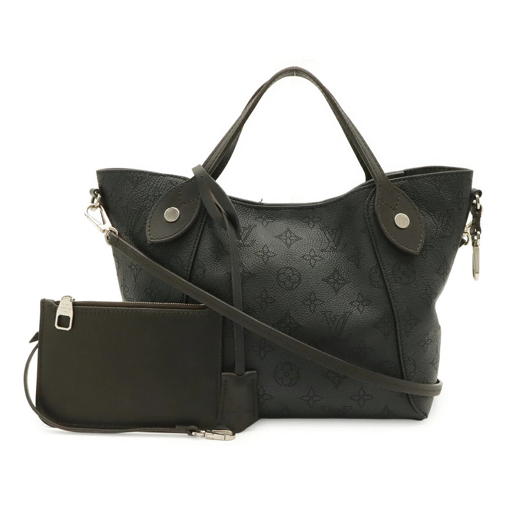 LOUIS VUITTON Monogram Mahina 2way Shoulder Bag Leather Noir Black Pouch